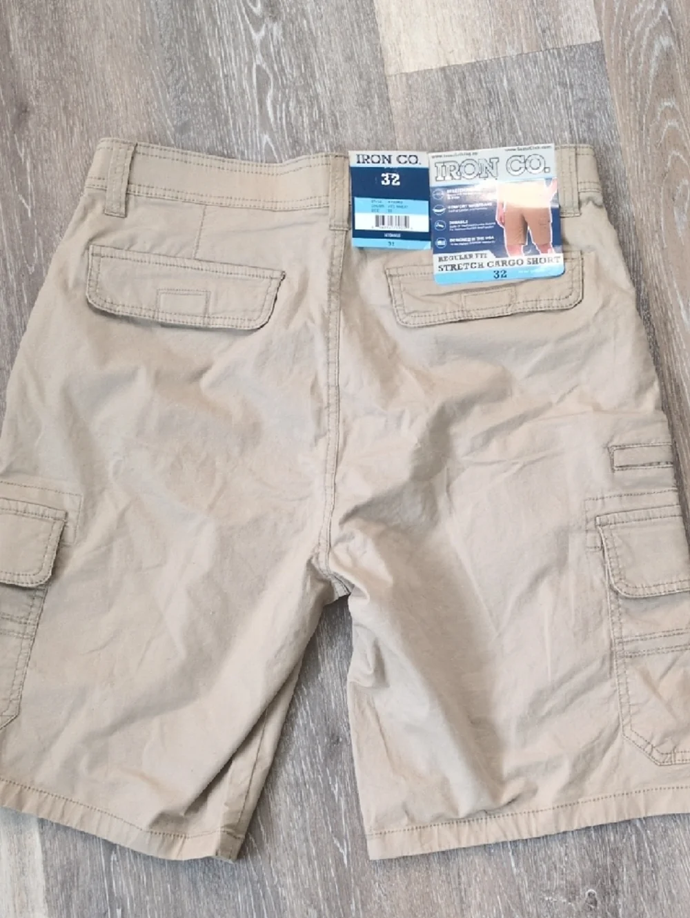 Men's Iron Co. Casual Cargo Shorts in Khaki - Lightweight Everyday Wear - Picture 2 of 7